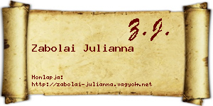 Zabolai Julianna névjegykártya